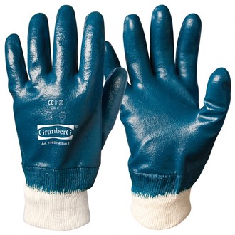 Hanske heldyppet nitrile ribb